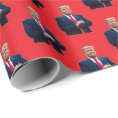 President Donald Trump Red Gift Wrapping Paper Cadeaupapier (Rol Hoek)