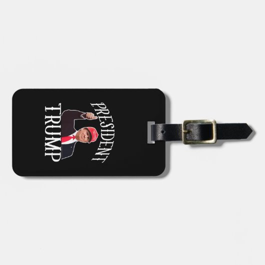 President Donald Trump Red Pet duikt op Bagagelabel (Voorkant horizontaal)