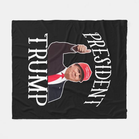 President Donald Trump Red Pet duikt op Fleece Deken (Voorkant (Horizontaal))
