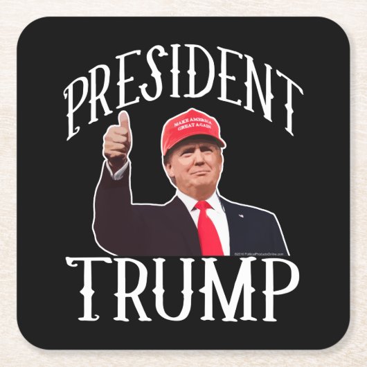 President Donald Trump Red Pet duikt op Kartonnen Onderzetters (Voorkant)