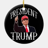 President Donald Trump Red Pet duikt op Keramisch Ornament (Achterkant)