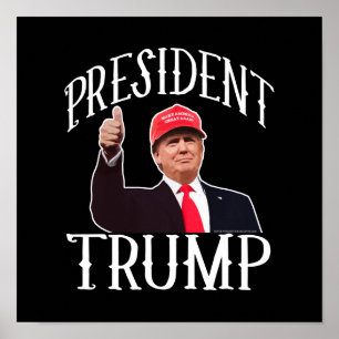 President Donald Trump Red Pet duikt op Poster