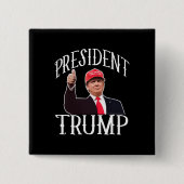 President Donald Trump Red Pet duikt op Vierkante Button 5,1 Cm (Voorkant)