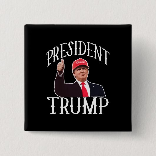 President Donald Trump Red Pet duikt op Vierkante Button 5,1 Cm (Voorkant)