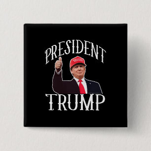 President Donald Trump Red Pet duikt op Vierkante Button 5,1 Cm