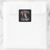 President Donald Trump Red Pet duikt op Vierkante Sticker (Tas)