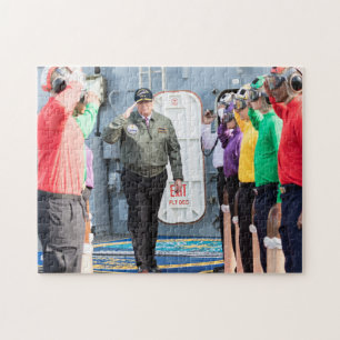 President Donald Trump Salutes Sailors Legpuzzel