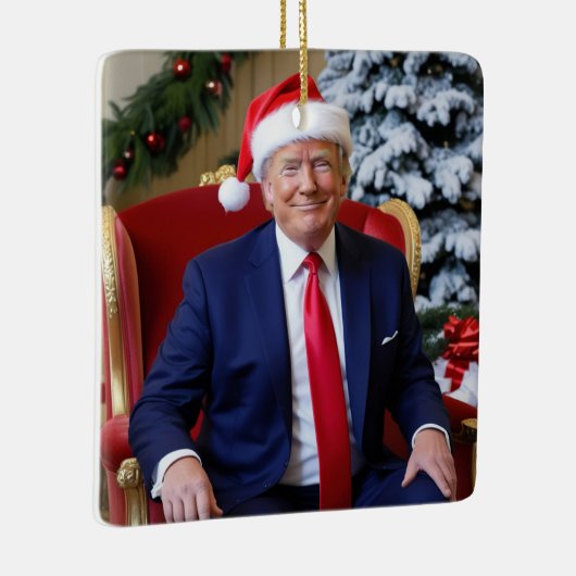 President Donald Trump Santa Hat Ornament (Rechts)