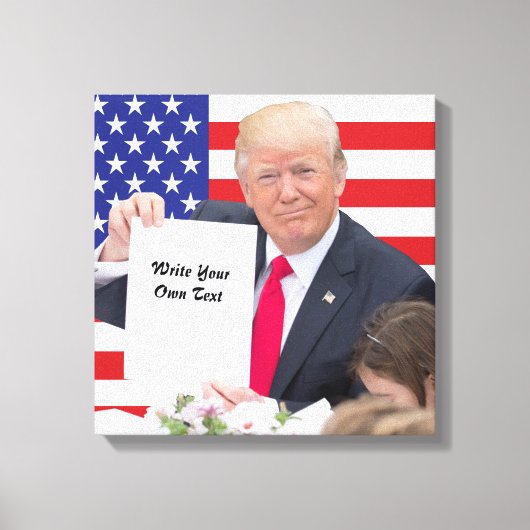 President Donald Trump - Schrijf je eigen tekst Canvas Afdruk (Voorkant)