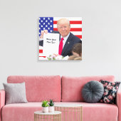 President Donald Trump - Schrijf je eigen tekst Canvas Afdruk (Insitu (Woonkamer))