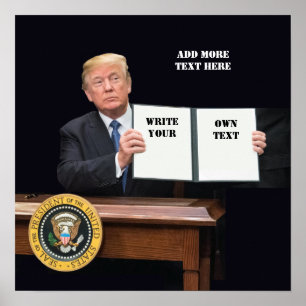 President Donald Trump - schrijf Uw Eigen Tekst Poster