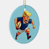 President Donald Trump speelt rugby Keramisch Ornament (Rechts)