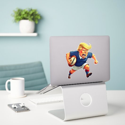President Donald Trump speelt rugby Sticker (Laptop op bureau)