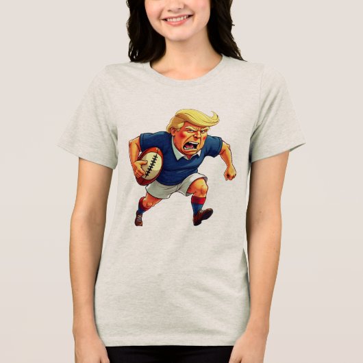 President Donald Trump speelt rugby Tri-Blend Shirt (Voorkant)