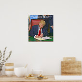 President Donald Trump tekenpapier Poster (Keuken)
