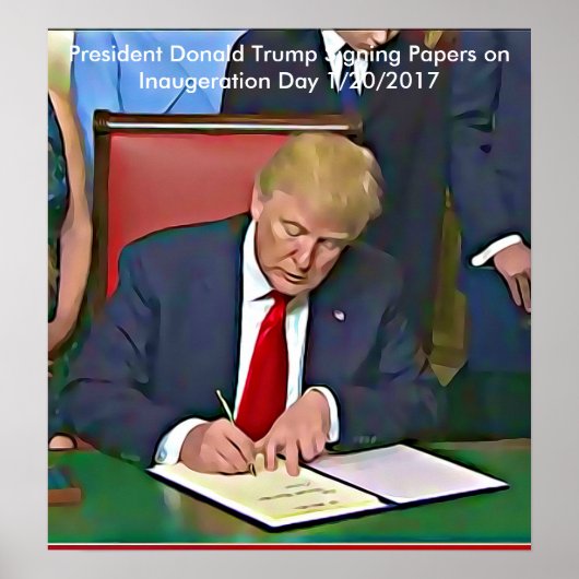 President Donald Trump tekenpapier Poster (Voorkant)