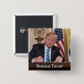 President Donald Trump Vierkante Button 5,1 Cm (Voorkant /achterkant)
