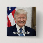 President Donald Trump Vierkante Button 5,1 Cm (Voorkant)