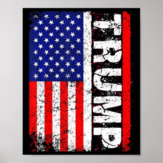 PRESIDENT Donald Trump  Vlag Verenigde Staten Poster (Voorkant)