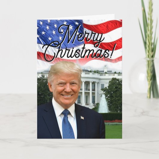 President Donald Trump Vrolijk Kerstfeest Patriott Feestdagen Kaart (Voorkant)