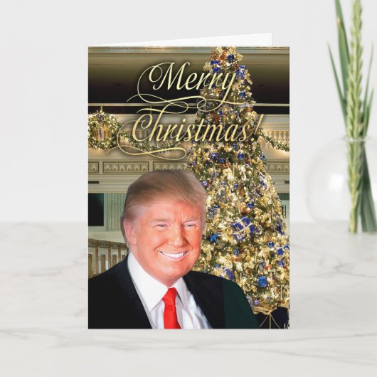 President Donald Trump Vrolijke Kerstgroet Feestdagen Kaart (Voorkant)