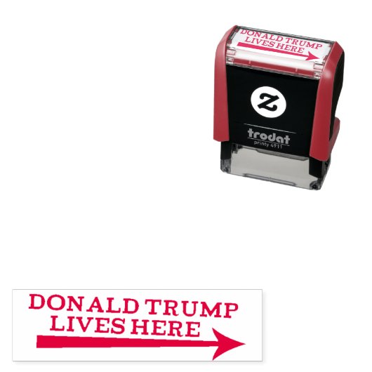 President Donald Trump woont hier stempel (In situ)