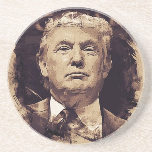 President Donald Trump Zandsteen Onderzetter (Voorkant)