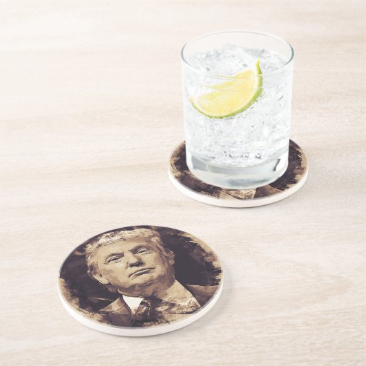 President Donald Trump Zandsteen Onderzetter (Zijkant)