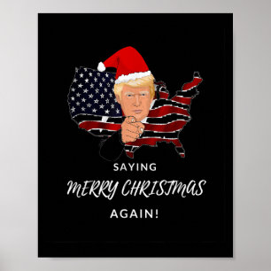 President Donald Trump zegt weer prettig kerstfees Poster
