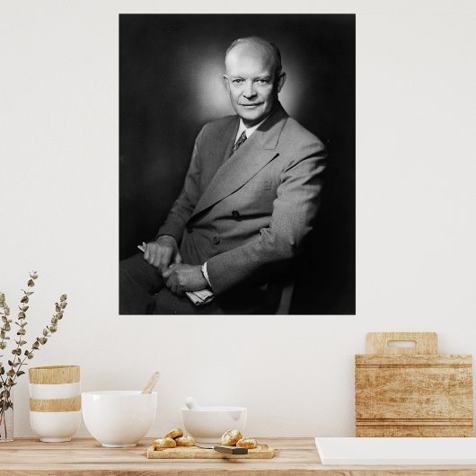 President Dwight D. Eisenhower Fotograaf Poster (Keuken)