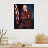 President Eisenhower en de Amerikaanse vlag Poster (Keuken)