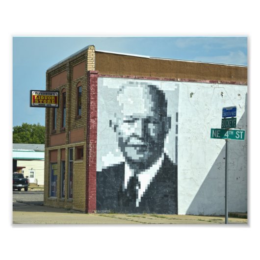 President Eisenhower Mural, Abilene, Kansas Foto Afdruk (Voorkant)