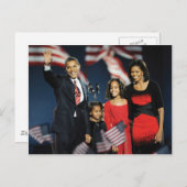 President-Elect Obama & Familie Briefkaart (Voorkant / Achterkant)