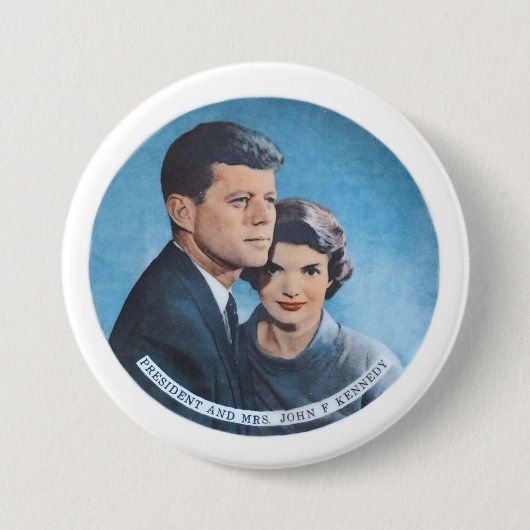 President en mevrouw John F. Kennedy Ronde Button 7,6 Cm (Voorkant)