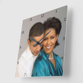 PRESIDENT EN MRS OBAMA VIERKANTE KLOK (Hoek)