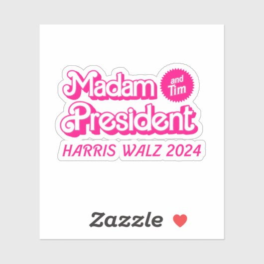 President en Tim in het roze Sticker (Vel)