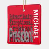President Extraordinaire CUSTOM Keramisch Ornament (Links)