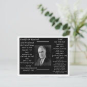 President Franklin D Roosevelt Briefkaart (Staand voorkant)