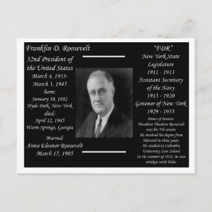 President Franklin D Roosevelt Briefkaart