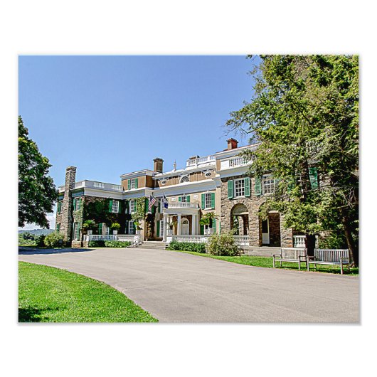 President Franklin D. Roosevelt's Mansion (FDR) Foto Afdruk (Voorkant)