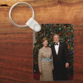 President George Bush, Laura Kerstmis Witte Huis Sleutelhanger (Voorkant)