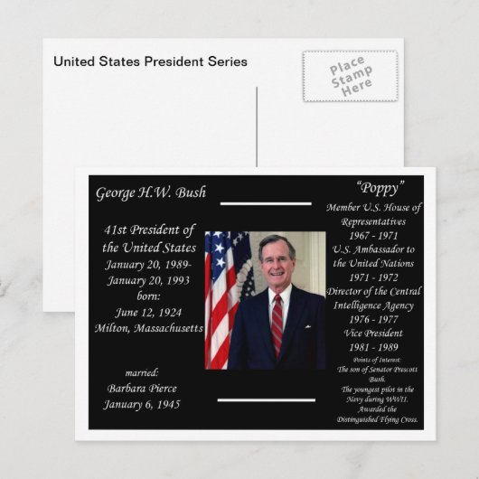 President George HW Struik Briefkaart (Voorkant / Achterkant)