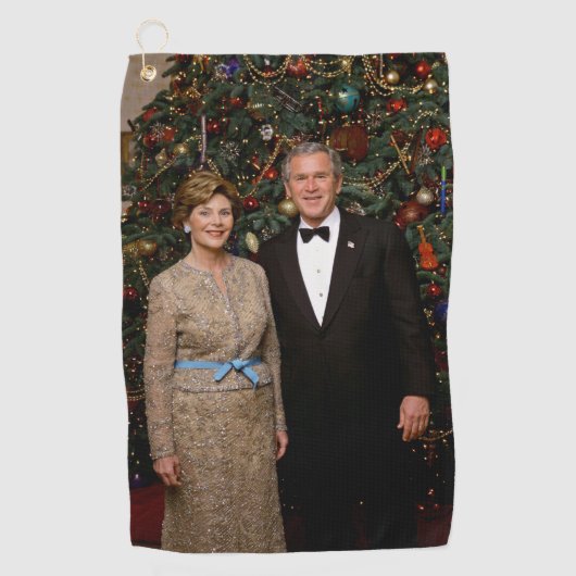 President George Struik, Laura Christmas White Hou Golfhanddoek (Voorkant)