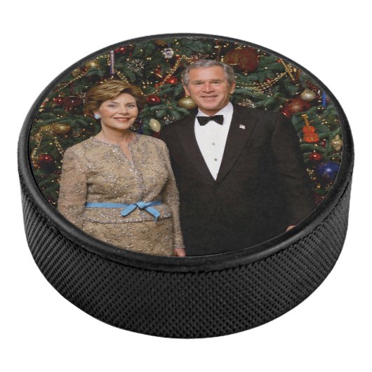President George Struik, Laura Christmas White Hou Hockey Puck (3/4)