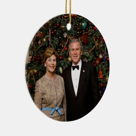 President George Struik, Laura Christmas White Hou Keramisch Ornament (Rechts)