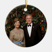 President George Struik, Laura Christmas White Hou Keramisch Ornament (Voorkant)