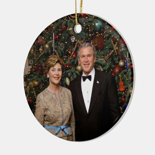 President George Struik, Laura Christmas White Hou Keramisch Ornament (Links)