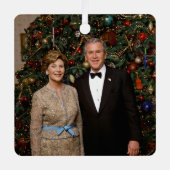 President George Struik, Laura Christmas White Hou Metalen Ornament (Voorkant)
