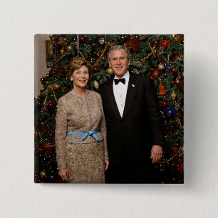 President George Struik, Laura Christmas White Hou Vierkante Button 5,1 Cm