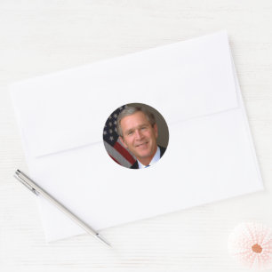 President George W Struik Officieel portret Ronde Sticker